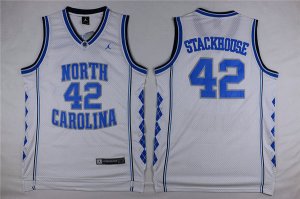 Maillot De Basket NCAA North Carolina University Jerry Stackhouse 42 Blanc